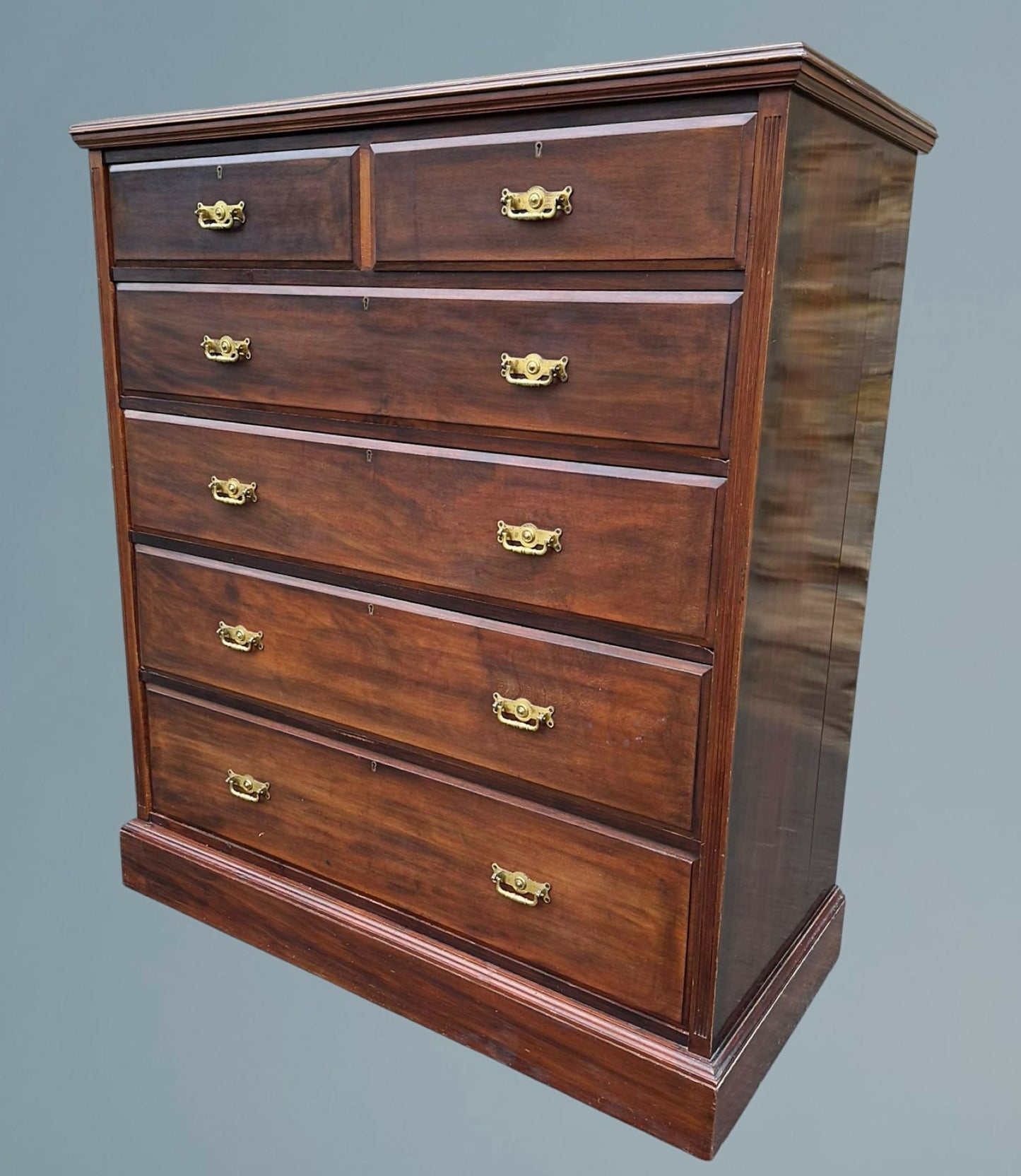 Large Edwardian Walnut Chest of Drawers