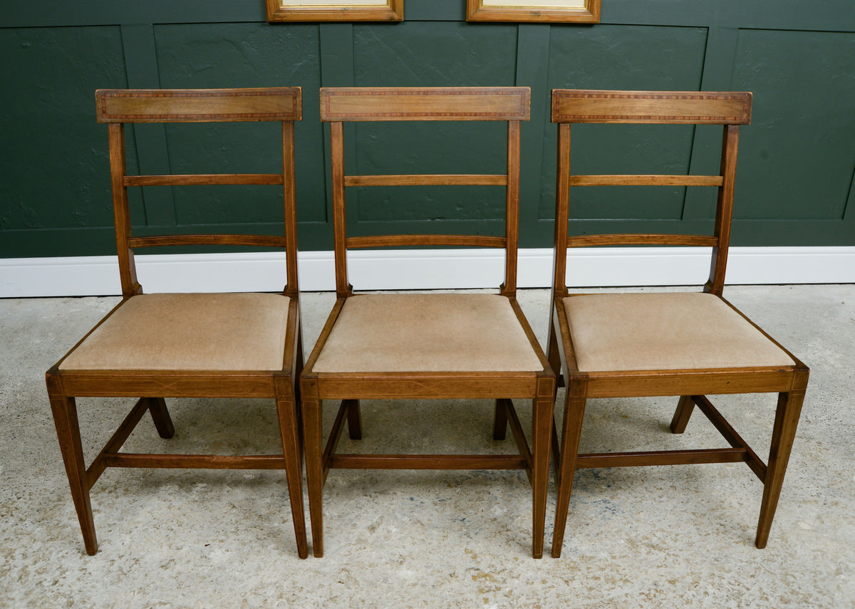 6 Edwardian Mahogany Dining Chairs with Drop in Seats