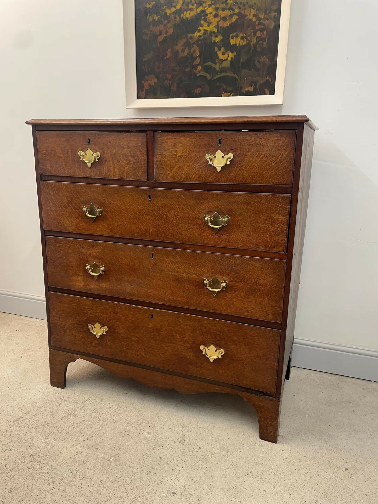 Vintage Georgian oak chest of drawers