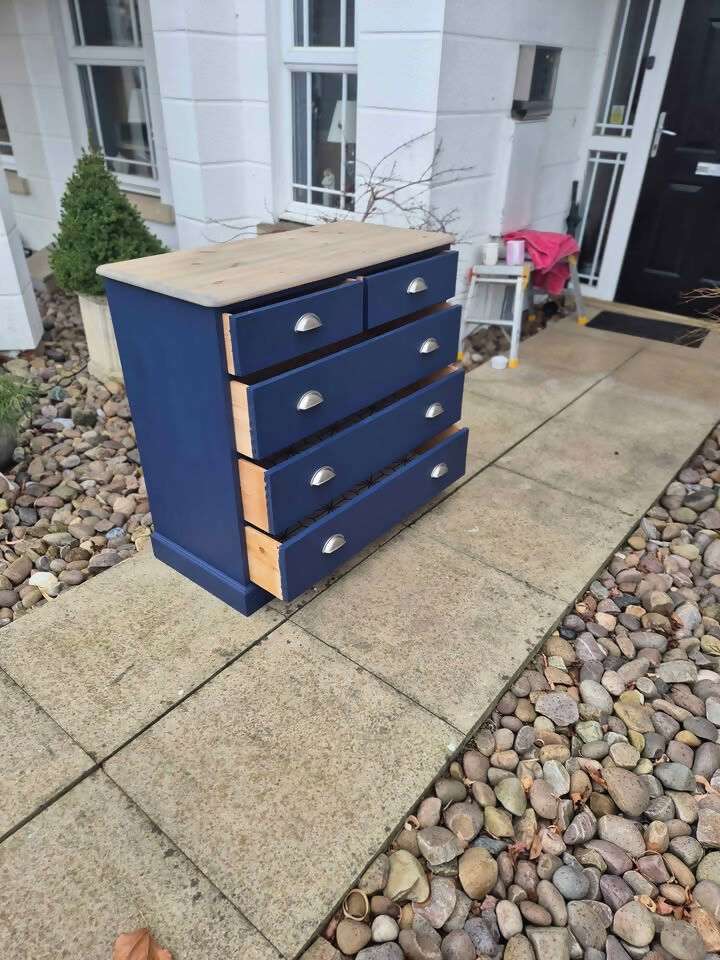 Stunning large navy chest of drawers