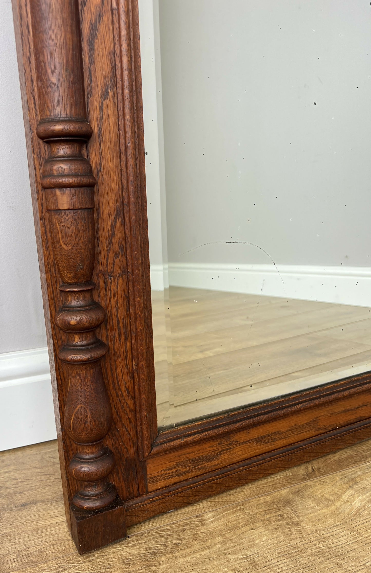 Mirror Antique French Oak Wall Mirror Home Decor Carved Wall Frame LOT 6369
