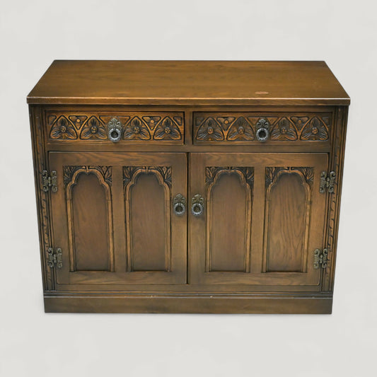 Old Charm Small Oak Sideboard Cupboard & Drawers Light Oak FREE Delivery. SBR10900/0409E