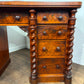 Victorian Scottish Flame Mahogany Pedestal Desk