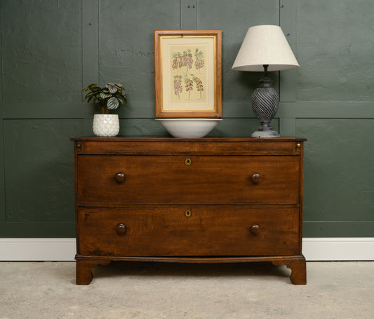 Wide Georgian Oak Chest of Drawers - 2 Drawer Chest