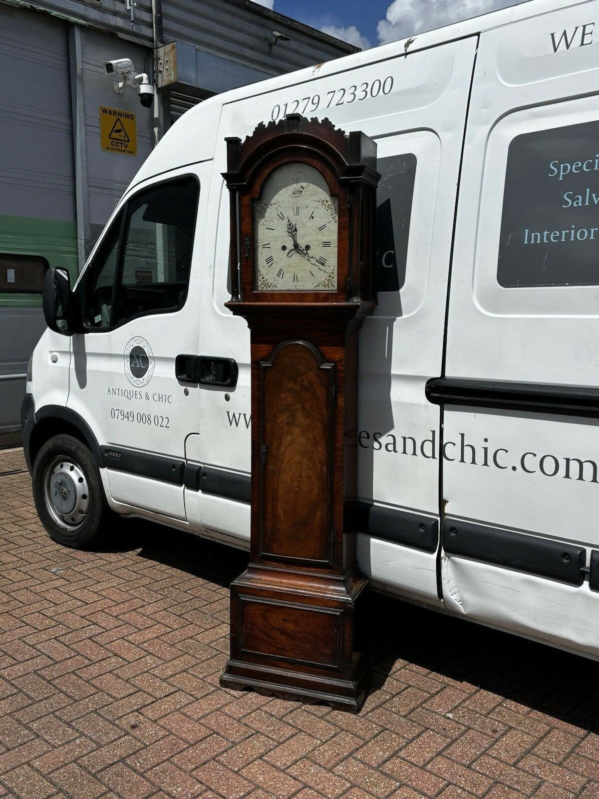 Vintage Georgian Mahogany Canterbury Longcase Clock, Painted Face With Maritime Theme