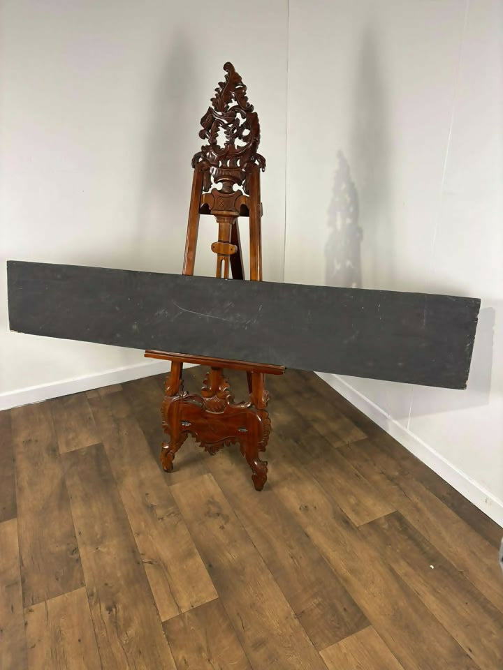 Large Hand Carved Wooden Panel Depicting Figures In A Forest