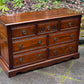 A WOOD BROTHERS OLD CHARM CARVED LIGHT OAK LONG CHEST OF DRAWERS / SIDEBOARD / DRESSER BASE