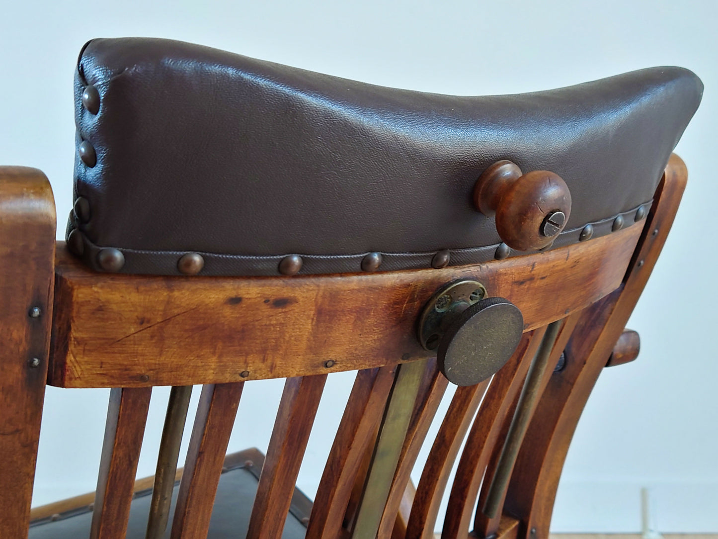 Campaign Chair With Adjustable Upholstered Headrest Circa 1890