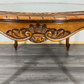 Coffee Table Vintage French Louis XIV Glass Top Ornate Cane Round Table LOT 3941