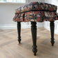 Vintage Upholstered Ruffled Stool - Art of Loom 'Jardin Autumn'