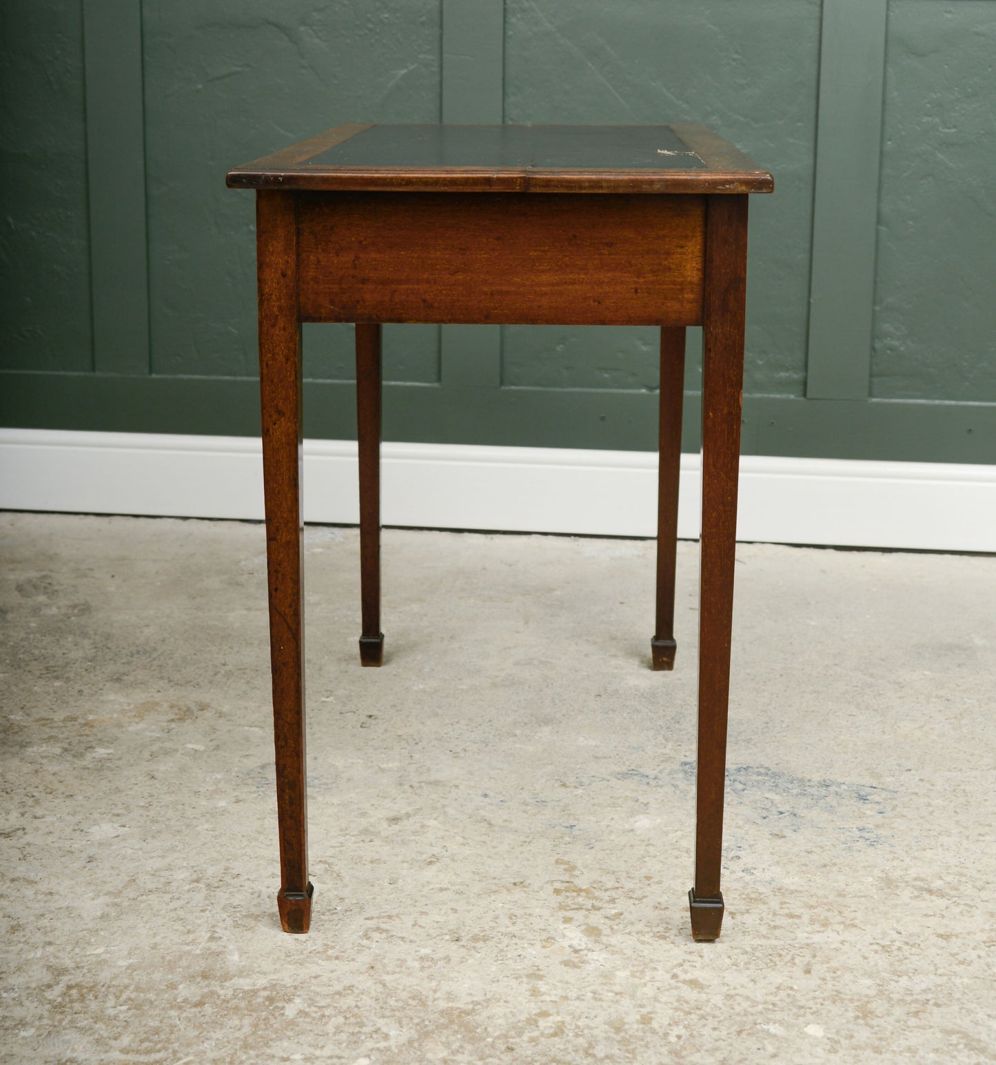Antique Mahogany Writing Table Desk with Leather Top