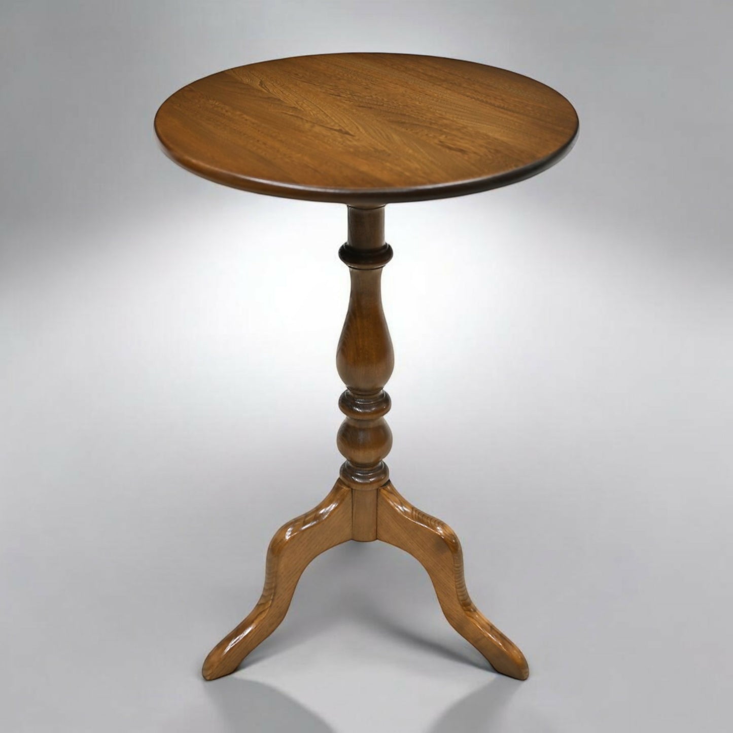 Ercol Pedestal Wine Table/Plant Stand Model 1106 Golden Dawn Round FREE Delivery