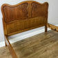 Bed Vintage French Louis XVI Oak Double Bed Frame Carved Headboard LOT 6381