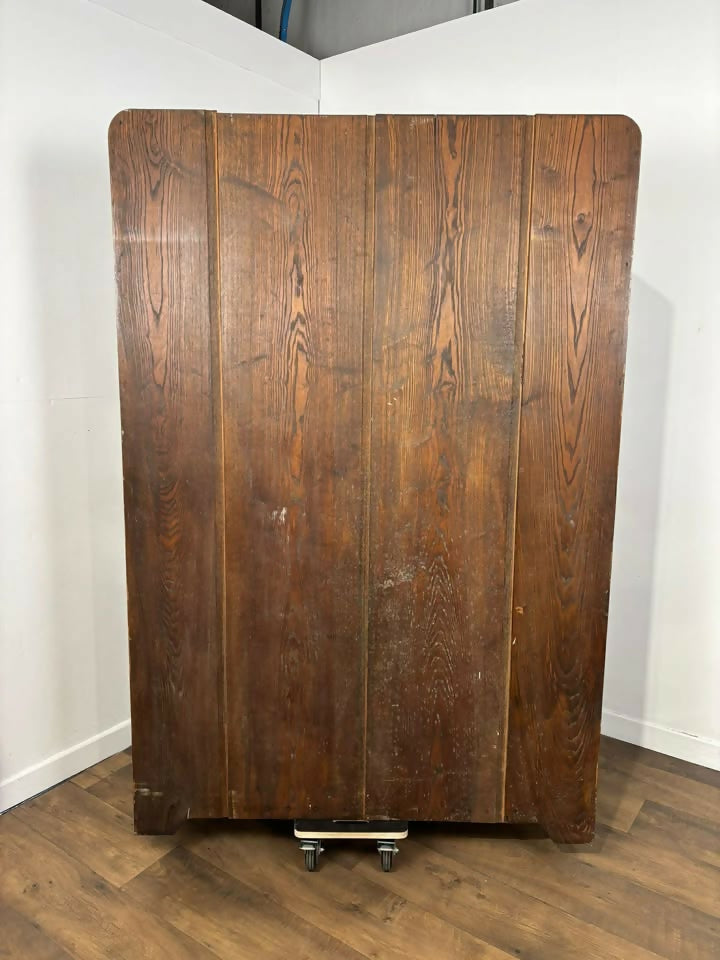 Vintage Oak Veneer Wardrobe – Art Deco Style