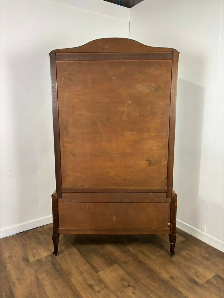 Vintage Oak Display Cabinet With Two Glass Doors