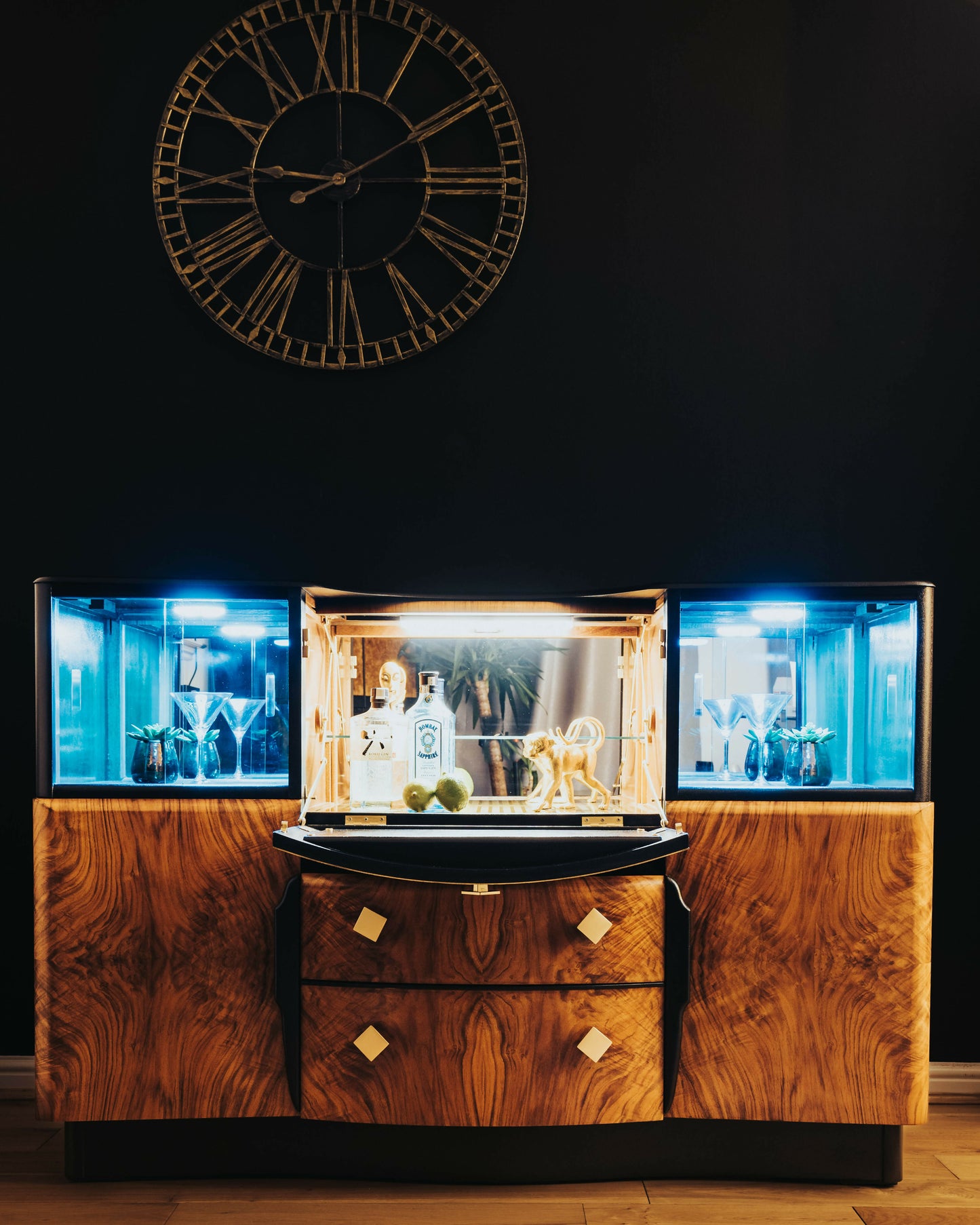 Zac Art Deco Cocktail Cabinet/ Drinks Cabinet