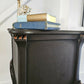 French Side Table Console Table Nightsta in Chocolate Colour with Copper Accents