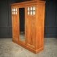 Edwardian Satinwood Vintage Triple Wardrobe
