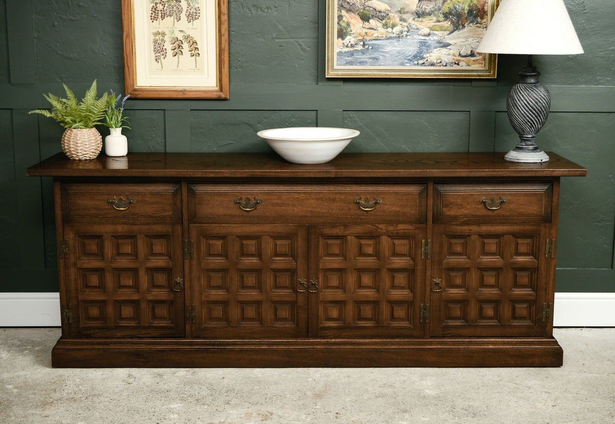 Vintage Younger Toledo Oak Sideboard - Very Long