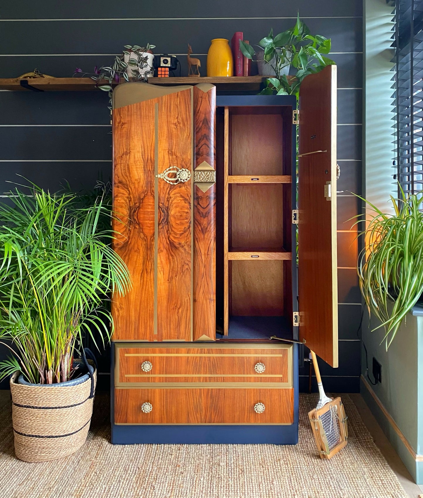 Wardrobe, Armoire, Coat Cupboard, Hallrobe, Hallway Storage, Mid Century Retro Vintage.