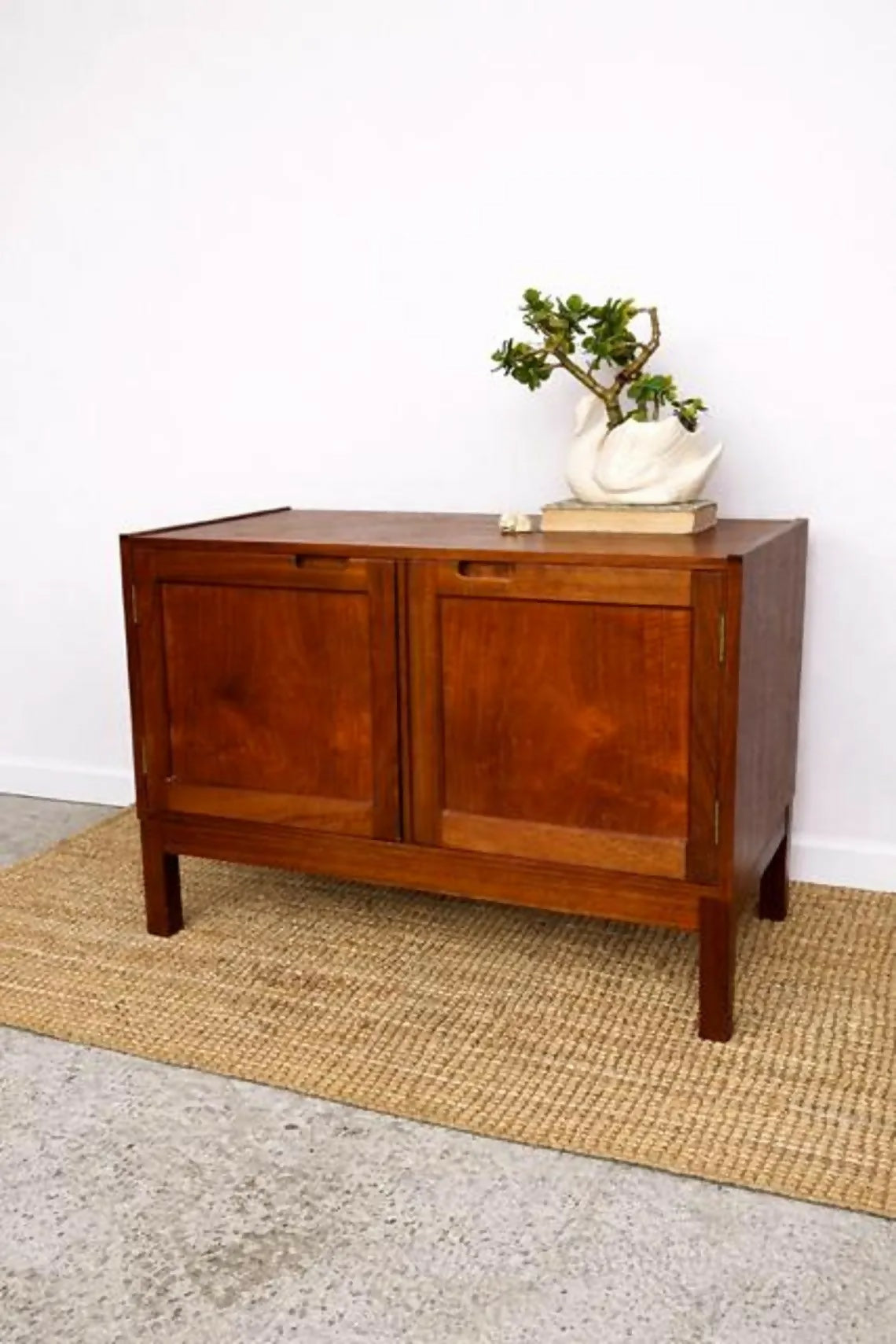 Mid Century Teak Record Cabinet / Small Sideboard / Bedside, Drinks Cabinet, Retro Furniture, Living Room, Hallway Storage, Danish Style