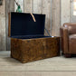 Luxury Handmade Leather Coffee Table Vintage Storage Trunk