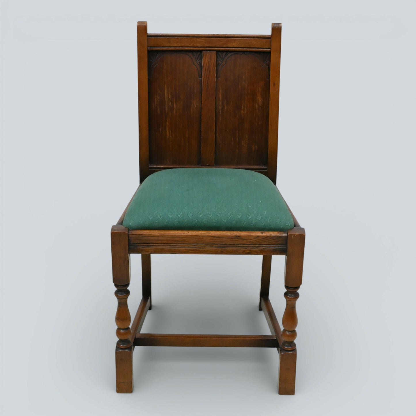 4 Old Charm Style Dining Chairs Oak Green Drop In/On Seats FREE UK Delivery*