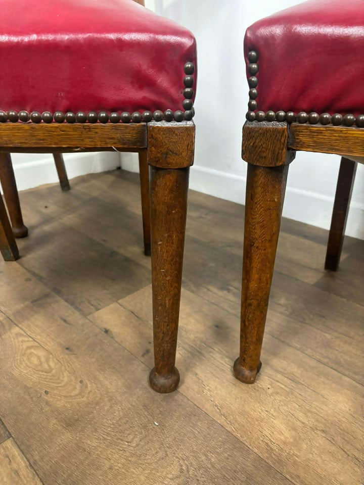 Set of Four Early 20th Century Oak Art Nouveau Dining Chairs