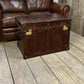 English Leather Coffee Table Storage Trunk