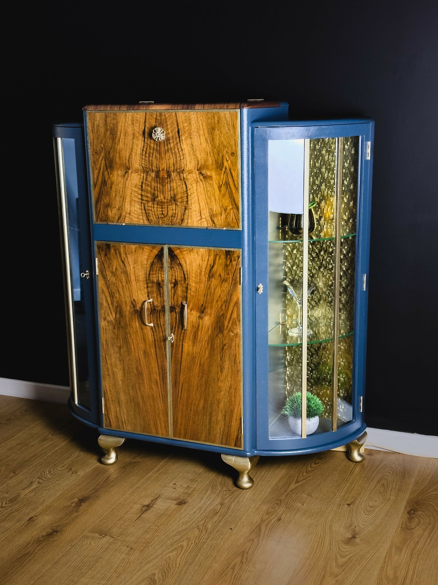 Art Deco Style Cocktail Cabinet/ Display Cabinet