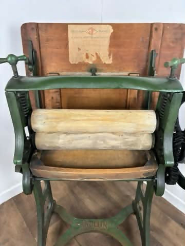 Vintage ‘Anglian’ Cast Iron Mangle With Pine Rollers