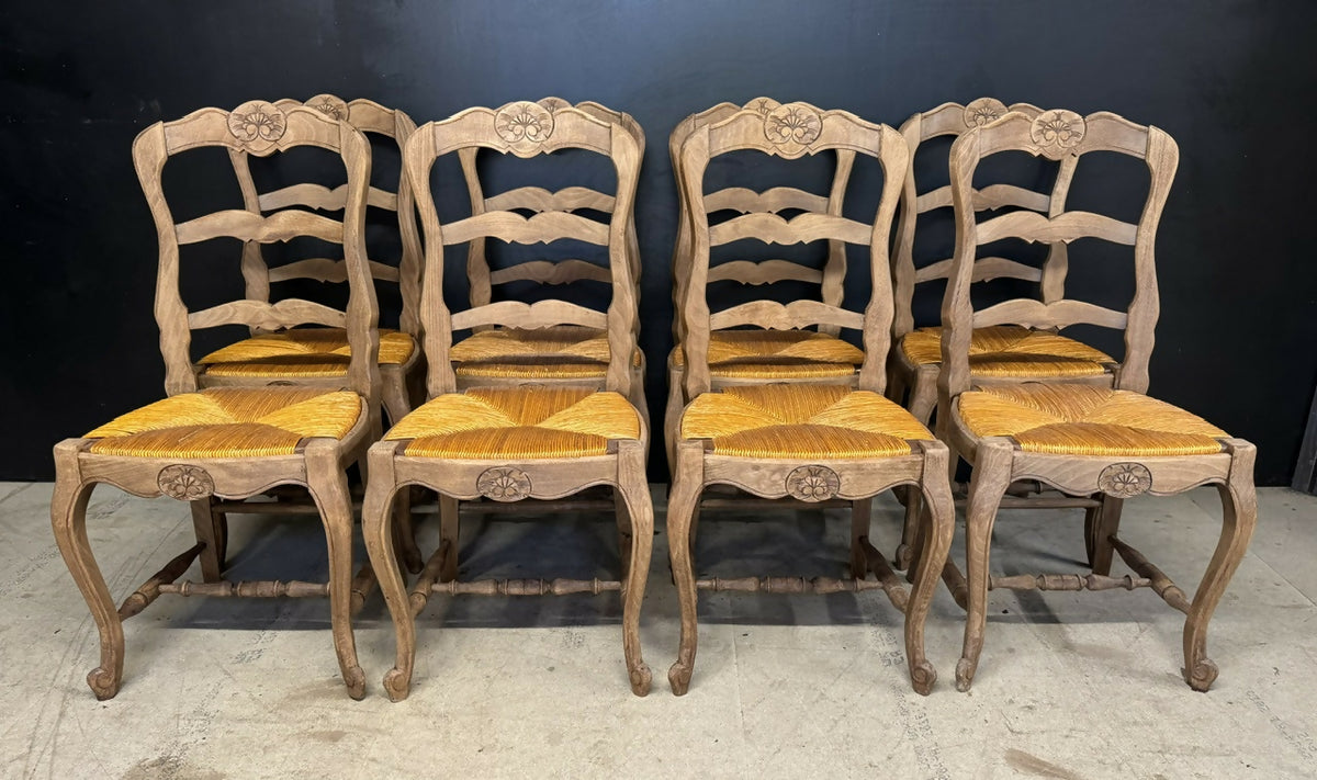 Set 8 French Farmhouse Chairs