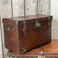 Antique solid leather military field boot trunk