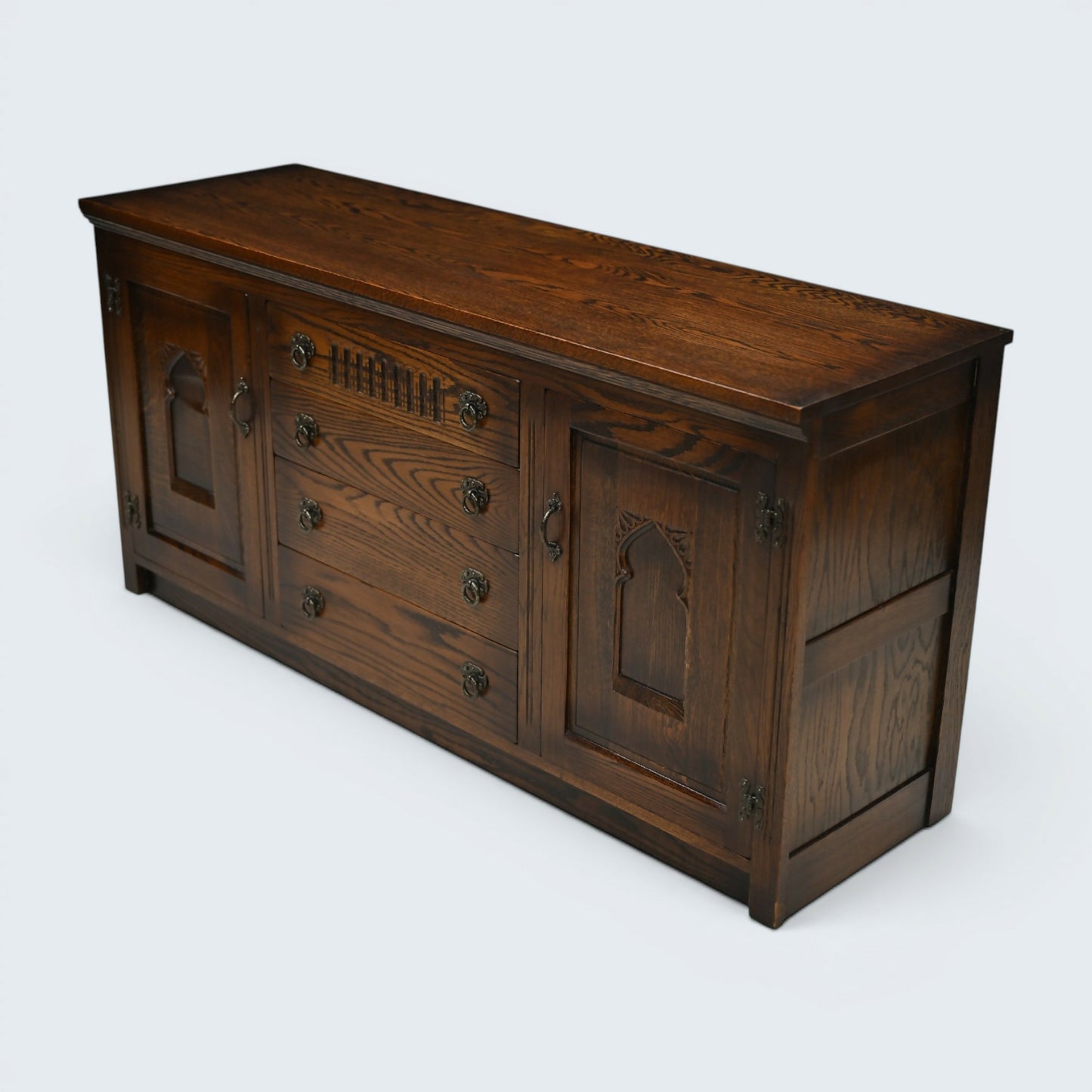 Oak Sideboard Carved Cupboards Made By Webber Furniture FREE UK Delivery*