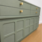 Vintage sage green Nathan sideboard, TV Stand, media centre, retro, console table, drinks cabinet, cocktail, drawer, cupboard Mid century