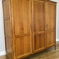 Wardrobe Vintage French Louis Oak Triple Door Carved Armoire Cabinet LOT 6531