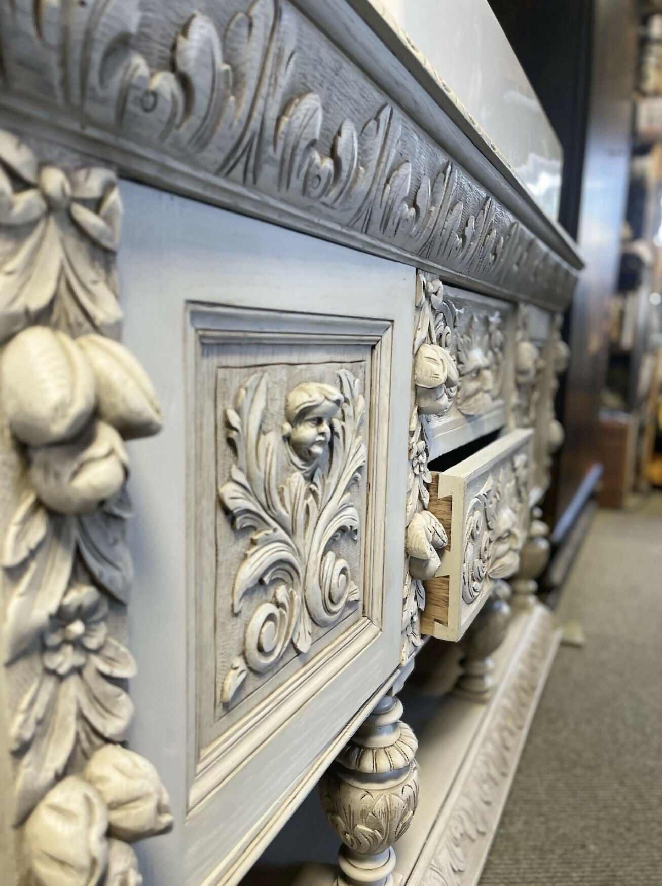 Victorian highly ornate Sideboard/Large Bathroom Vanity Unit