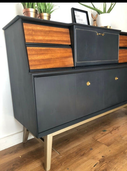 Beautility dark grey drinks cocktail cabinet sideboard