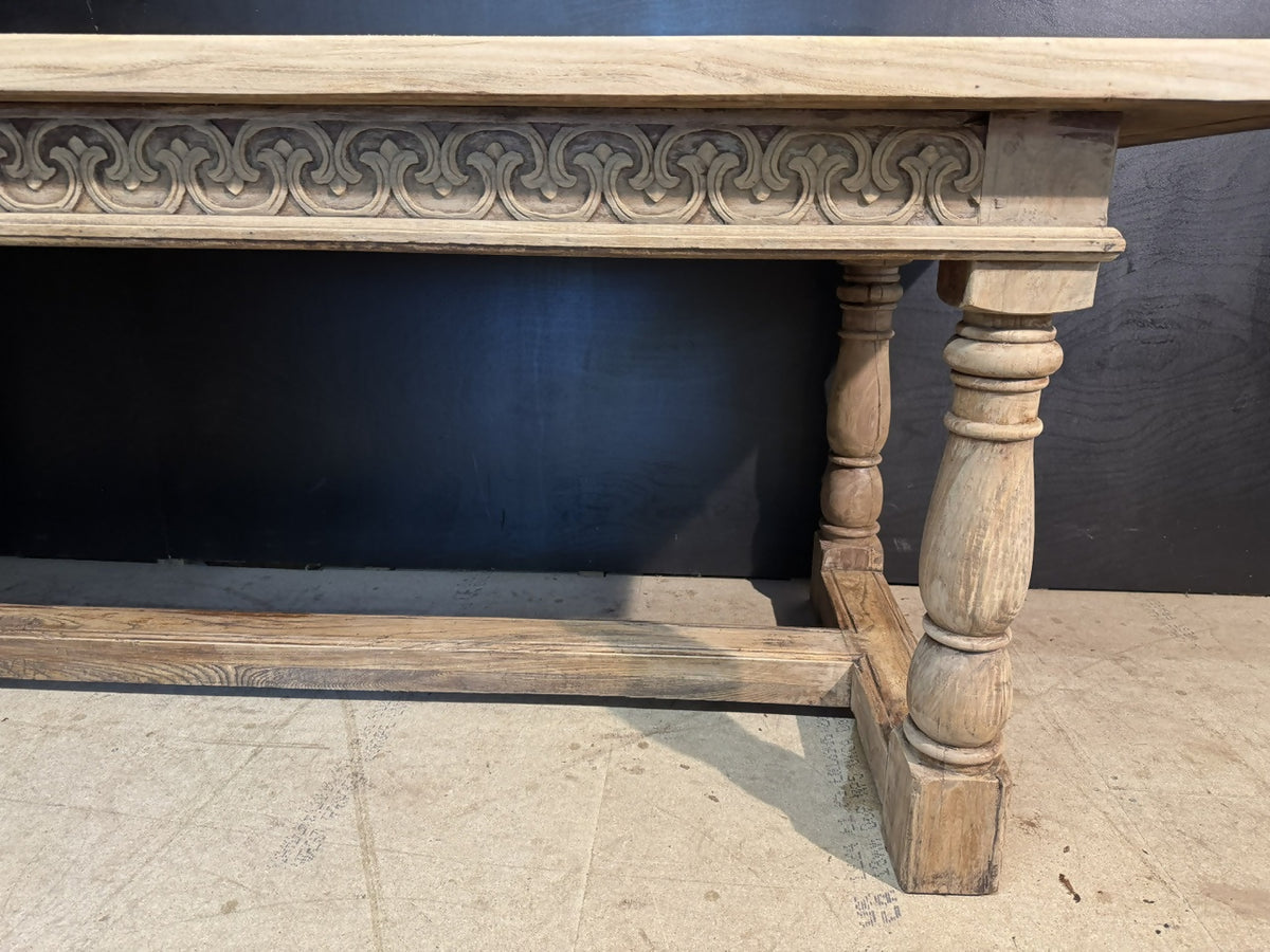 Bleached Oak Farmhouse Dining Table