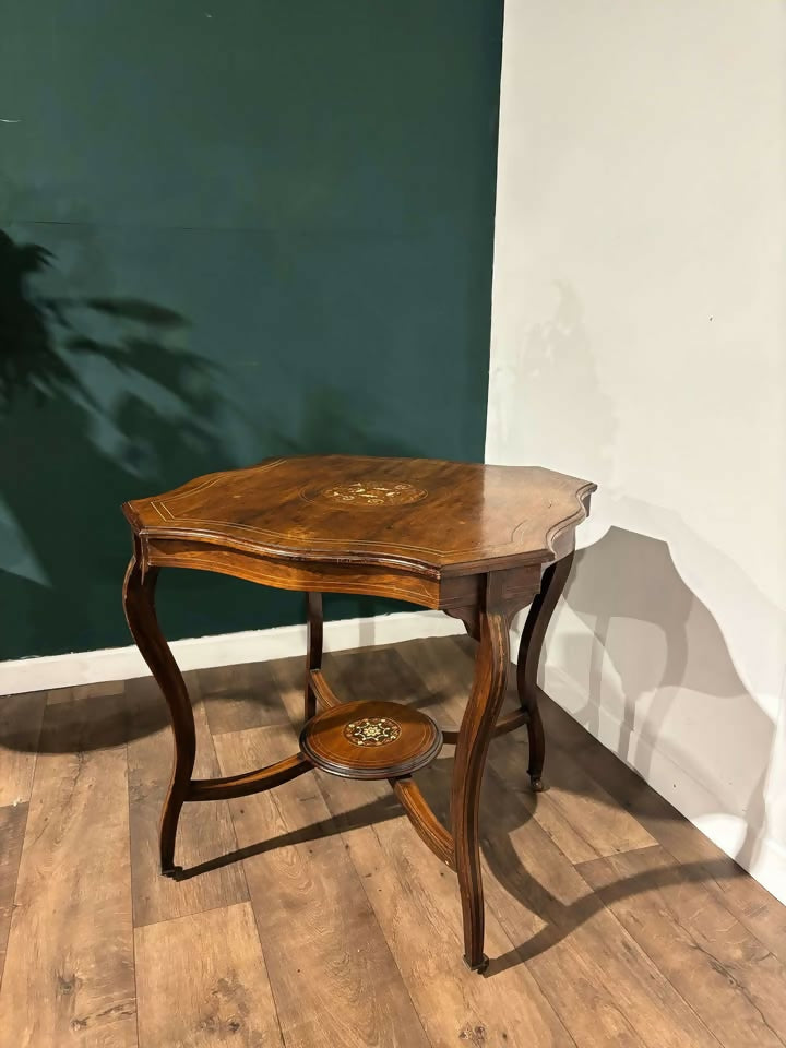 Edwardian Rosewood Inlaid Window Table3