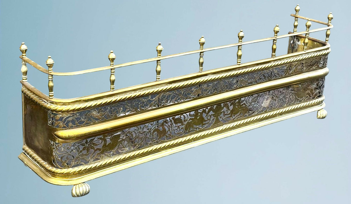 Large 19th Century Brass Fender