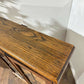 Vintage Oak Two Door Bookcase– Leaded Glass Doors