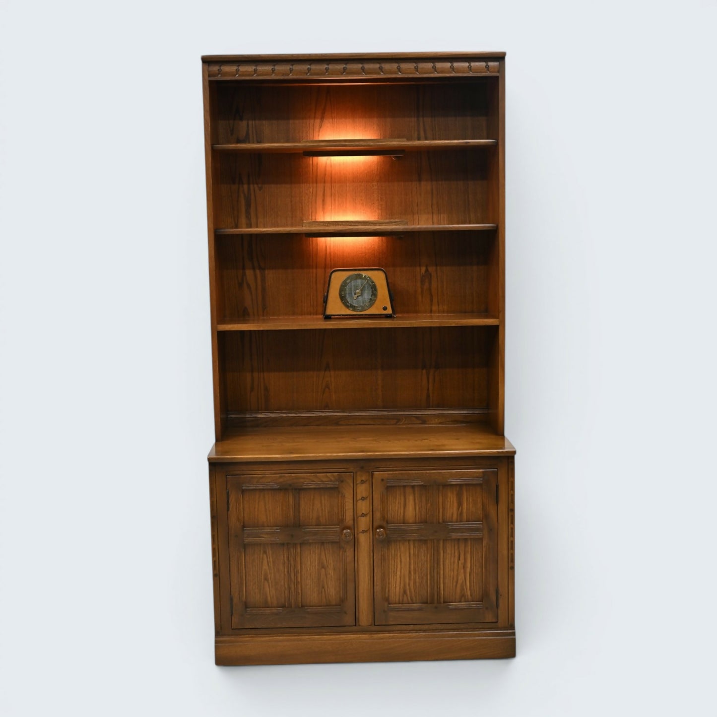 Ercol Mural Bookcase Wall Unit Display Cabinet Golden Dawn FREE UK* Delivery