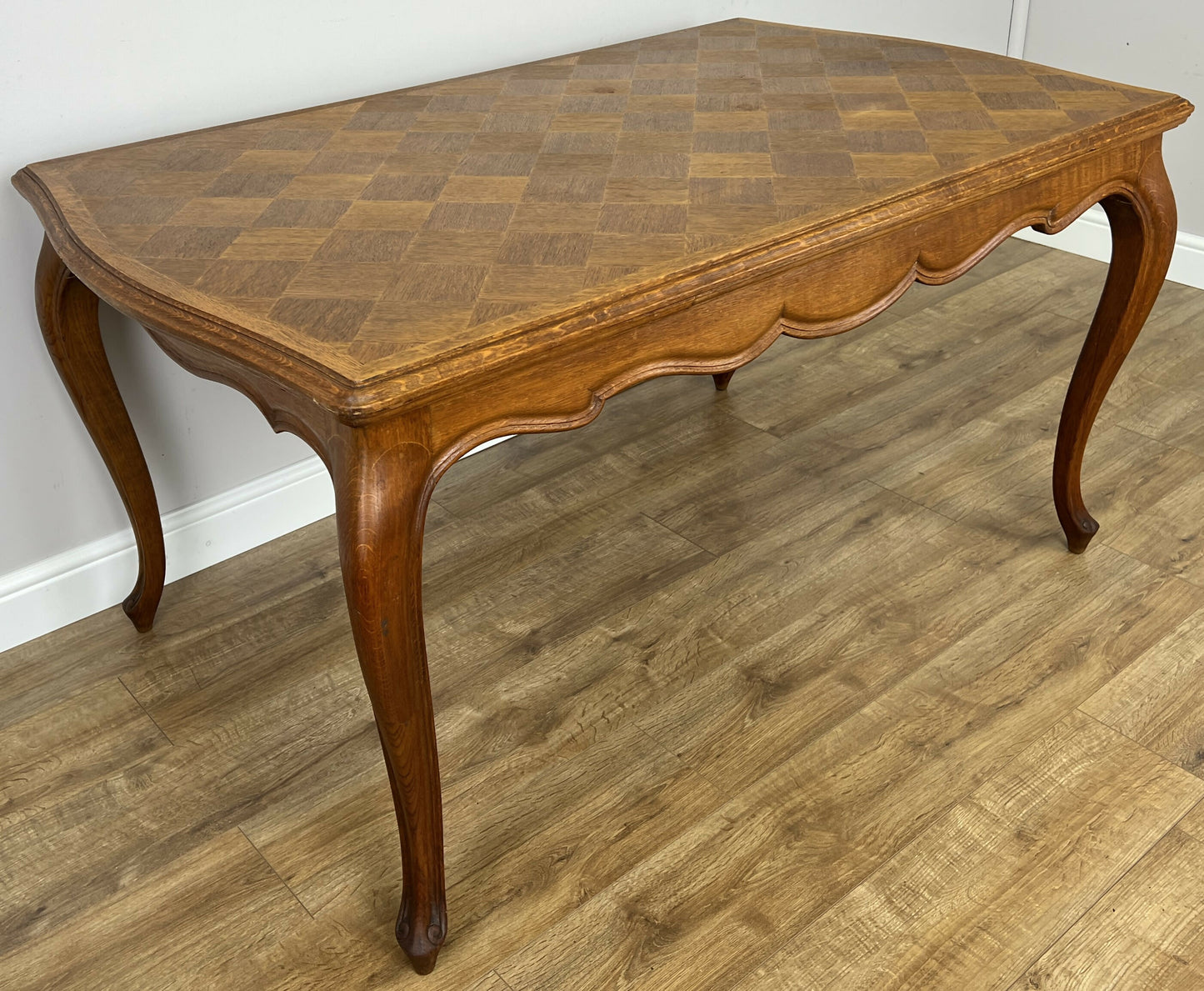 Dining Table Vintage French Style Oak Carved Folding Extendable Table LOT 6355