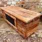 Rustic Reclaimed Wood Kitchen Island – Handmade Mobile Prep Table with Storage