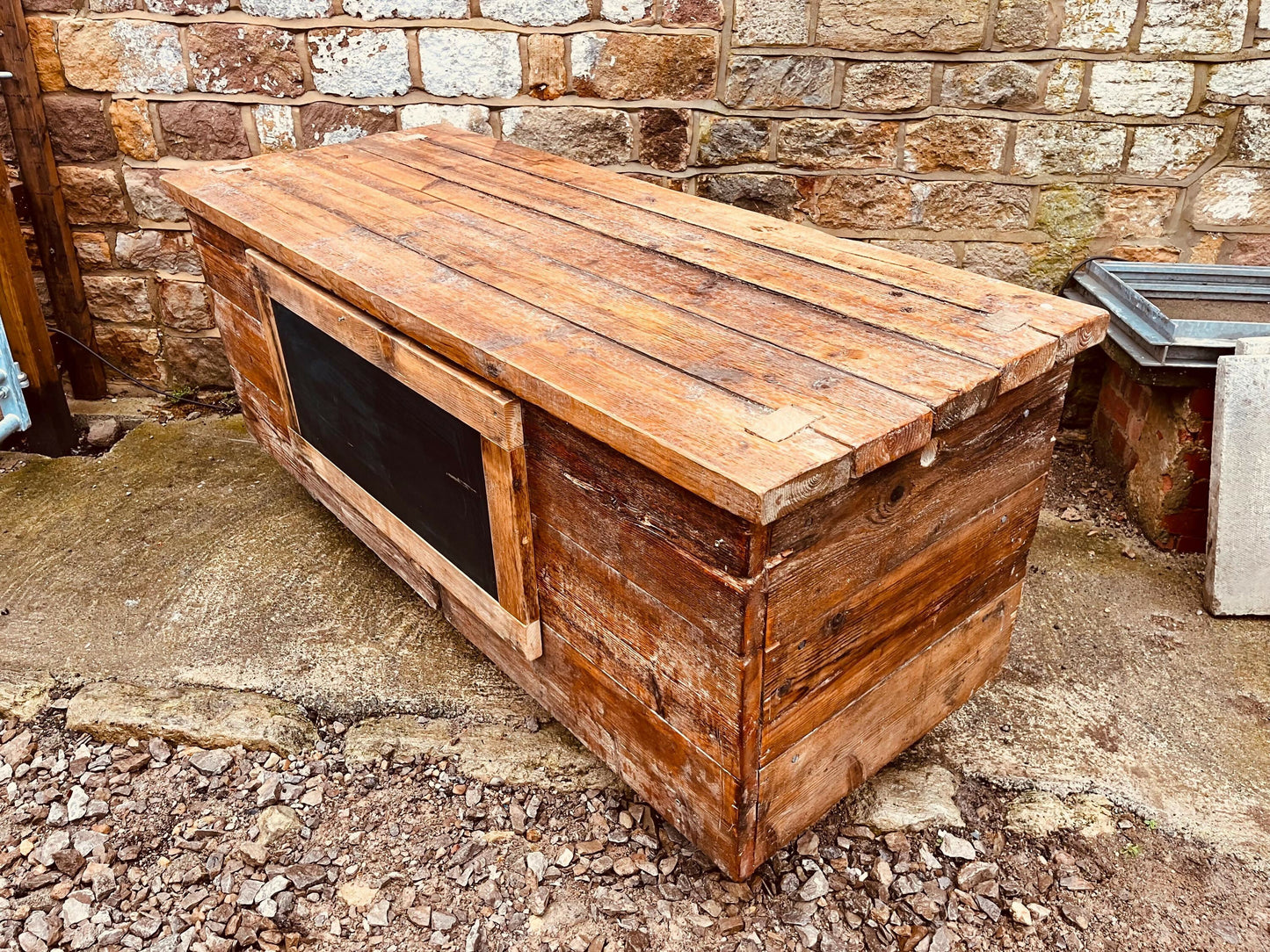Rustic Reclaimed Wood Kitchen Island – Handmade Mobile Prep Table with Storage
