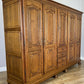 Wardrobe Vintage French Style Five Door Oak Carved Armoire Cabinet LOT 6129
