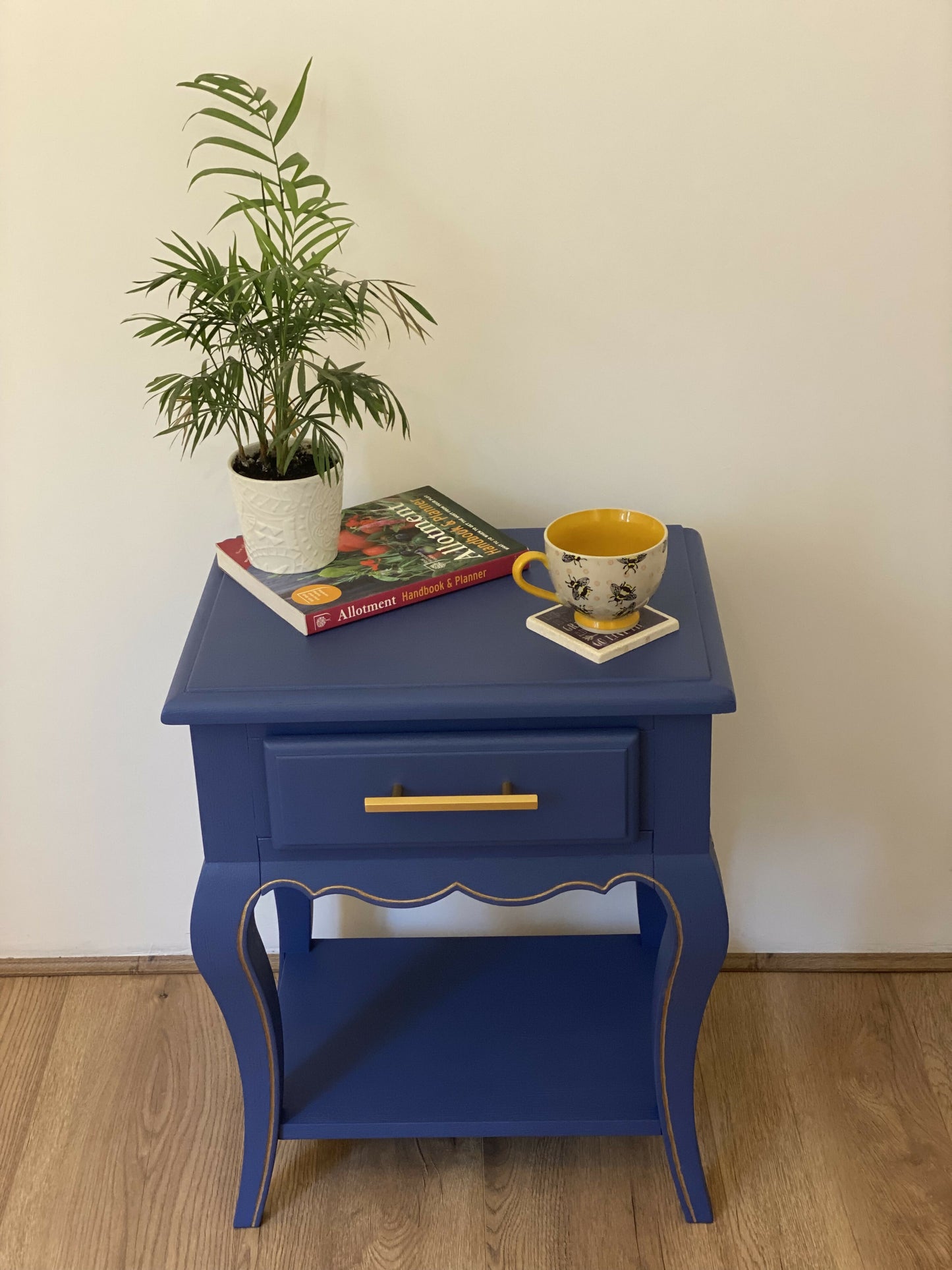 Blue & Honeycomb Side Table