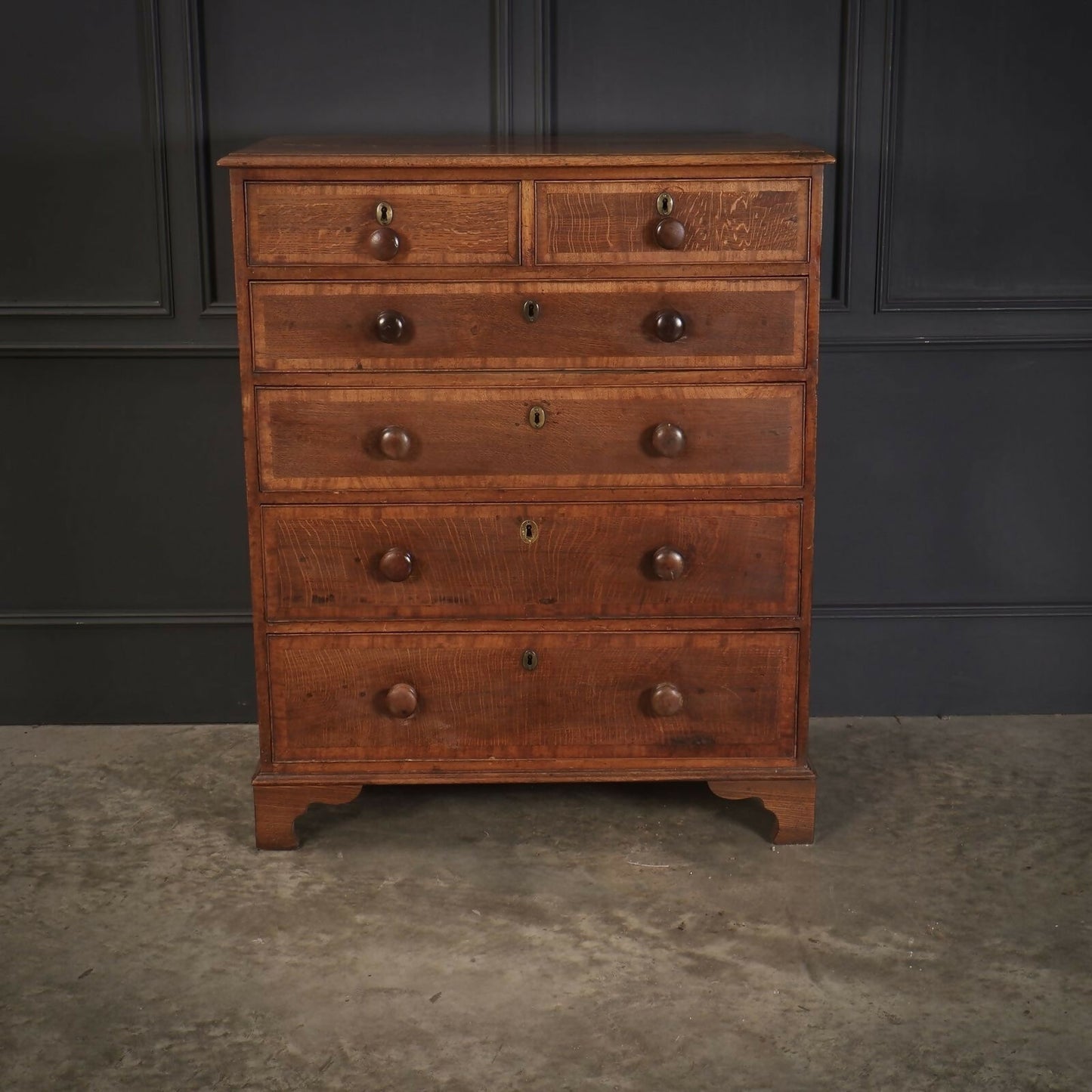 George III Oak Tallboy Vintage Chest Of Drawers