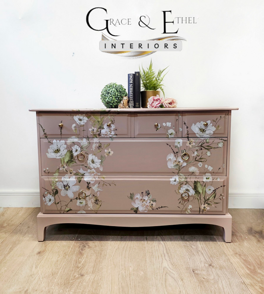 pink stag minstrel chest of drawers